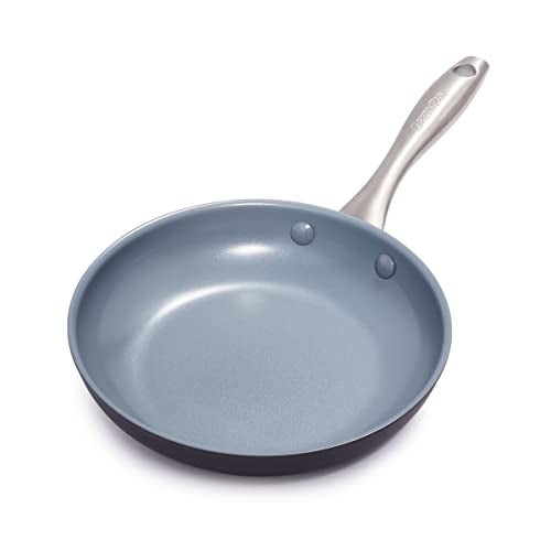 Greenpan GreenPan Lima Ceramic Hard Anodized 8 Frying Pan Skillet Nonstick PFASPFOAFree Nontoxic Pots and Pans Oven  Broiler Safe Stainless Steel Handle Cookware for Eggs  Omelet Gray  - Image 1