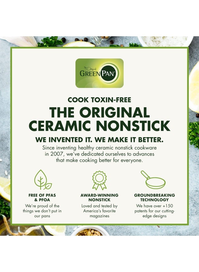 Greenpan GreenPan Lima Ceramic Hard Anodized 8 Frying Pan Skillet Nonstick PFASPFOAFree Nontoxic Pots and Pans Oven  Broiler Safe Stainless Steel Handle Cookware for Eggs  Omelet Gray  - Image 5