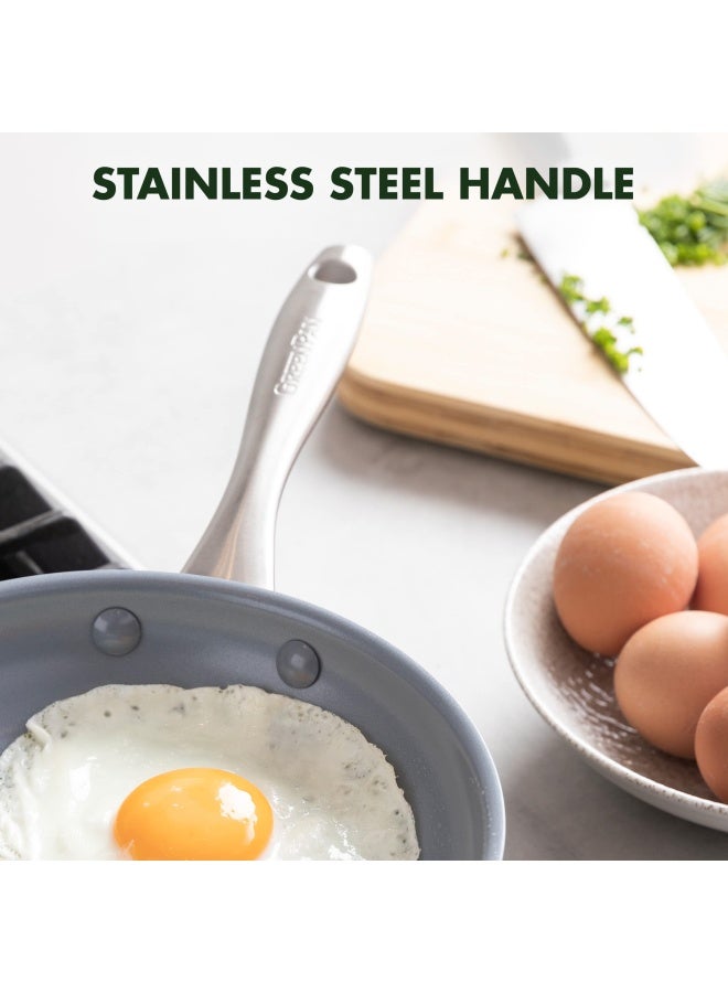 Greenpan GreenPan Lima Ceramic Hard Anodized 8 Frying Pan Skillet Nonstick PFASPFOAFree Nontoxic Pots and Pans Oven  Broiler Safe Stainless Steel Handle Cookware for Eggs  Omelet Gray  - Image 4