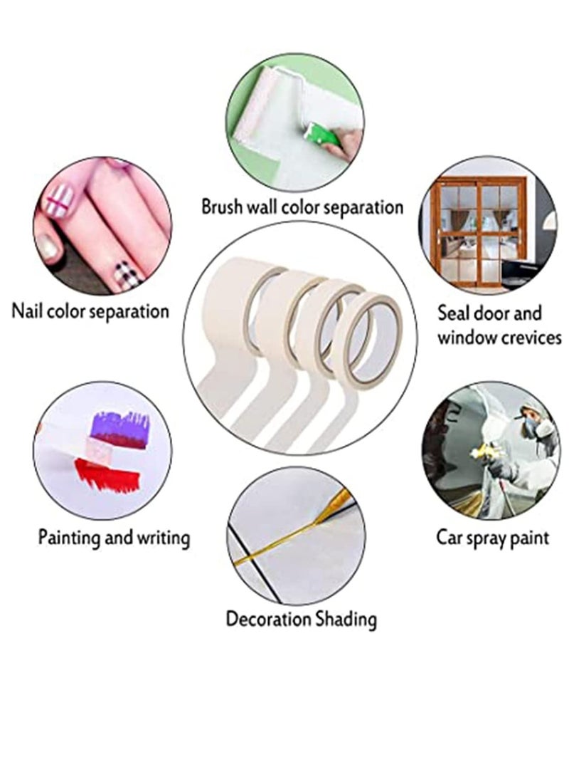 Zikra Masking Tape for Painting, 10 Pack Artist Decorators Masking Tape for Decorating Models Walls Spray DIY Painter's Tape - Image 3