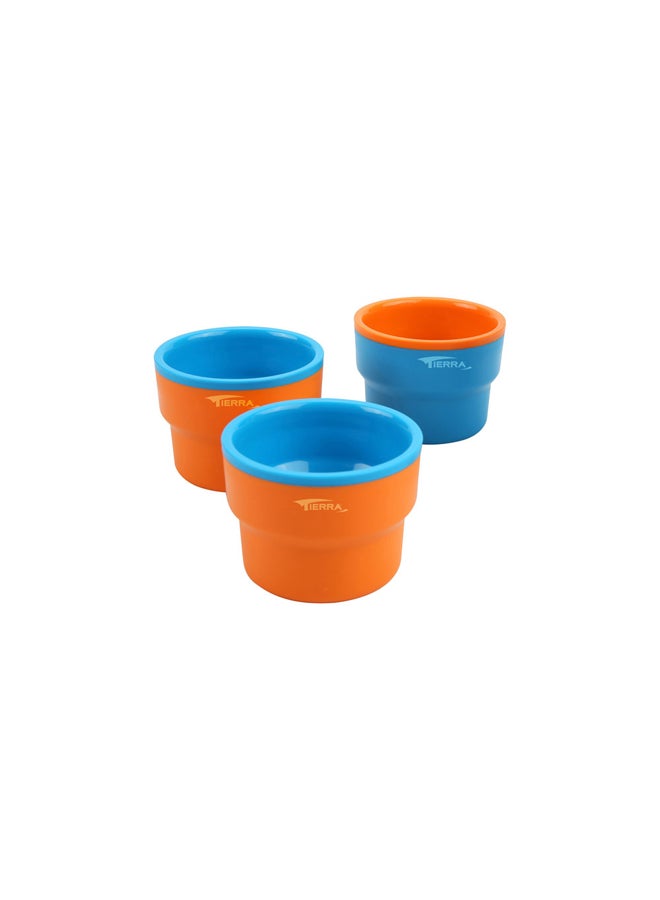 TIERRA Multi-use cups with bag, Orang*Blue, Set 4 pcs capacity 200 ml - Image 2