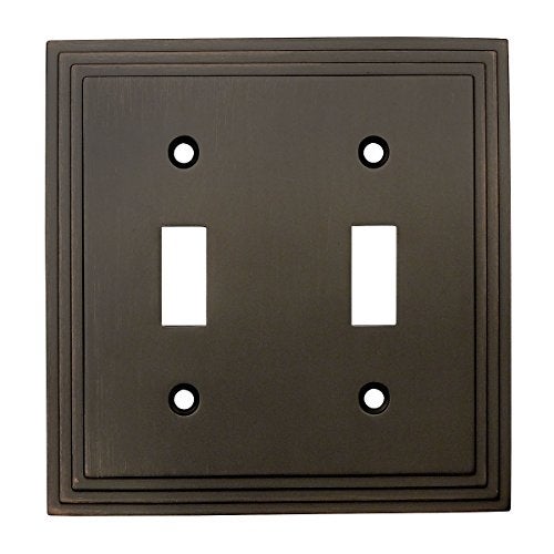 Cosmas 25033-ORB Oil Rubbed Bronze Double Toggle Switch Plate Switchplate Wall Cover - Image 1