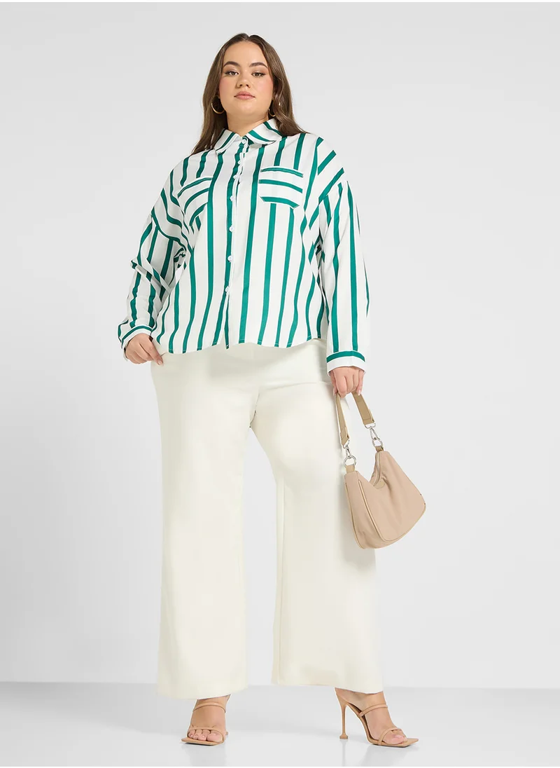 ايلا بلس Striped Button Down Shirt