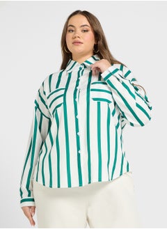 Ella Plus Striped Button Down Shirt  - Image 1
