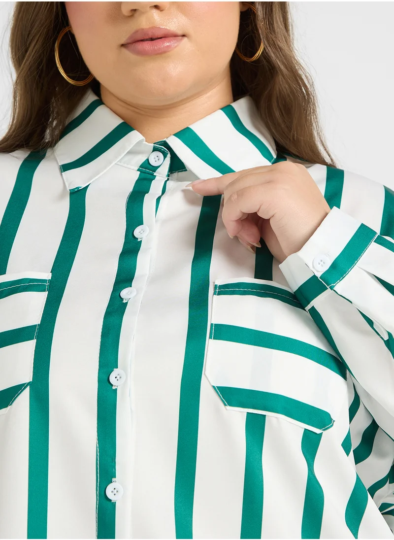 ايلا بلس Striped Button Down Shirt