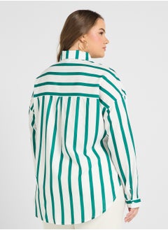 Ella Plus Striped Button Down Shirt  - Image 2