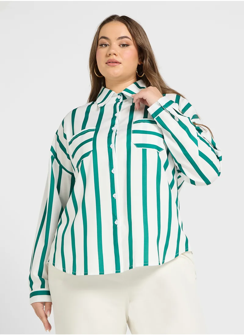 ايلا بلس Striped Button Down Shirt