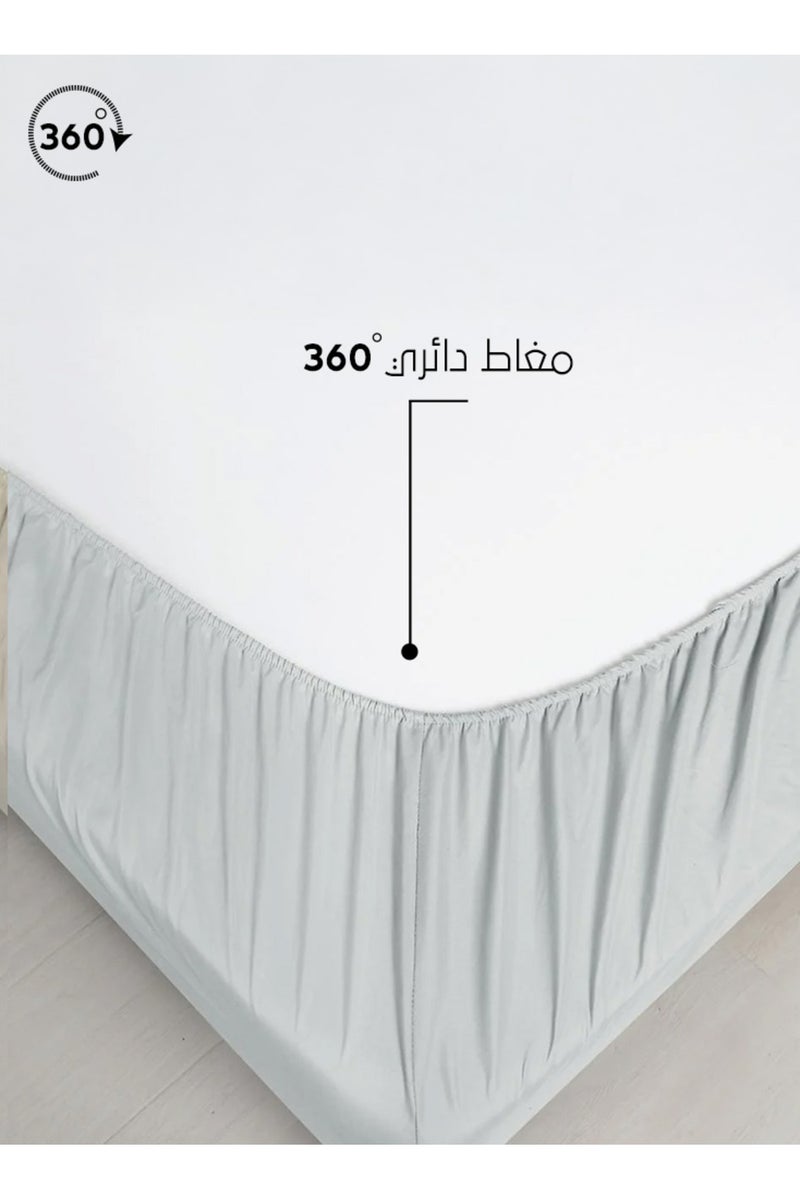 Melen Mariza Light Gray Summer Double Bed Sheet Set, 3 Pieces, Lightly Padded - Image 4