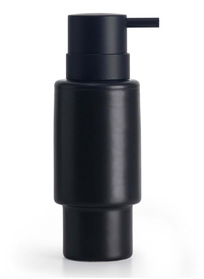 FE FUN ELEMENTS Fun Elements Black Soap Dispenser, 12oz Luxury Bathroom Soap Dispenser, Creamic Liquid Dispenser for Bathroom, Modern Minimalist Style - Image 1