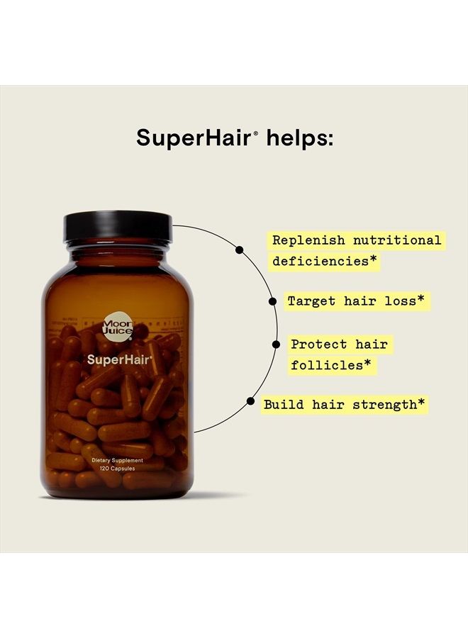 Moon Juice SuperHair Natural Hair Nutrition Supplement & Multivitamin for Healthier, Thicker, Stronger Hair-250mg Ashwagandha, 500mcg Biotin& 120mg SawPalmetto - Vegan, Non-GMO (120 Capsules) … - Image 2
