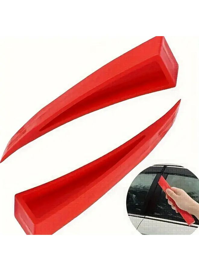 2pcs Red Car Body Repair Kit Pry Bar Door Window Wedge Dent Removal Tool - Image 5