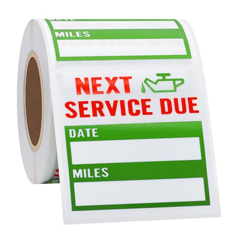 Hybsk 200pcs Clear Oil Change/Service Reminder Stickers 2"x2" Premium Quality Oil Change Stickers (Green) - Image 4