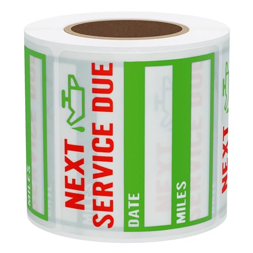 Hybsk 200pcs Clear Oil Change/Service Reminder Stickers 2"x2" Premium Quality Oil Change Stickers (Green) - Image 2