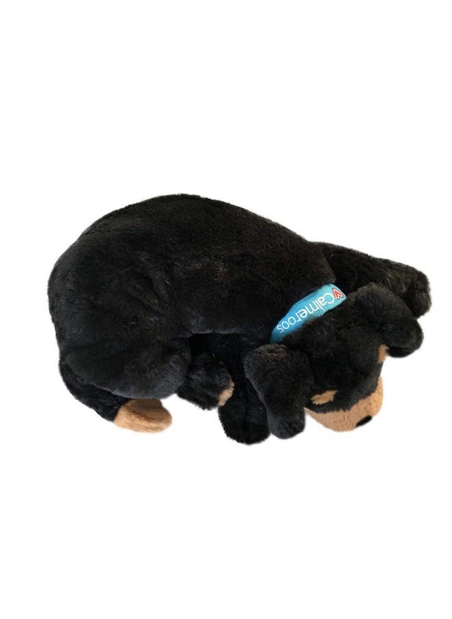 لعبة Calmeroos Puppy Heartbeat مساعدة على النوم مع كمادات حرارية طويلة الأمد تدوم 36 ساعة لكل منها لتخفيف قلق الجراء وتهدئة الكلاب ومساعد سلوكي مهدئ للحيوانات الأليفة (أسود وبني)  - Image 5