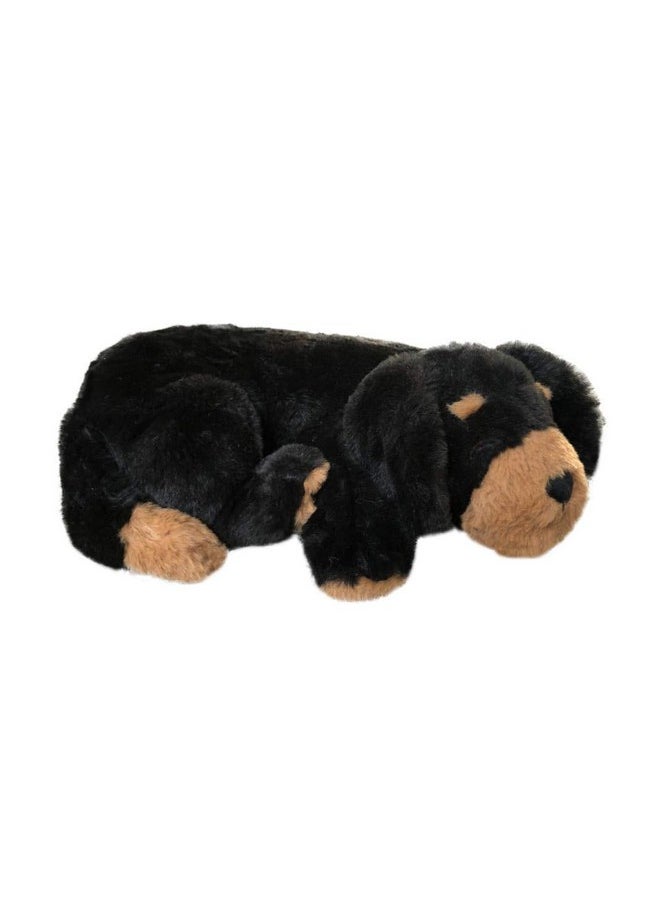 لعبة Calmeroos Puppy Heartbeat مساعدة على النوم مع كمادات حرارية طويلة الأمد تدوم 36 ساعة لكل منها لتخفيف قلق الجراء وتهدئة الكلاب ومساعد سلوكي مهدئ للحيوانات الأليفة (أسود وبني)  - Image 4