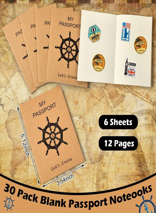 MotiMind 30 Pcs Blank Passport Notebook for Kids Bulk Fake Passport Books 3.5 x 5.1 in Travel Journal Nautical Theme for Sticker Collection World Travel Pretend Activity School Project - Image 2