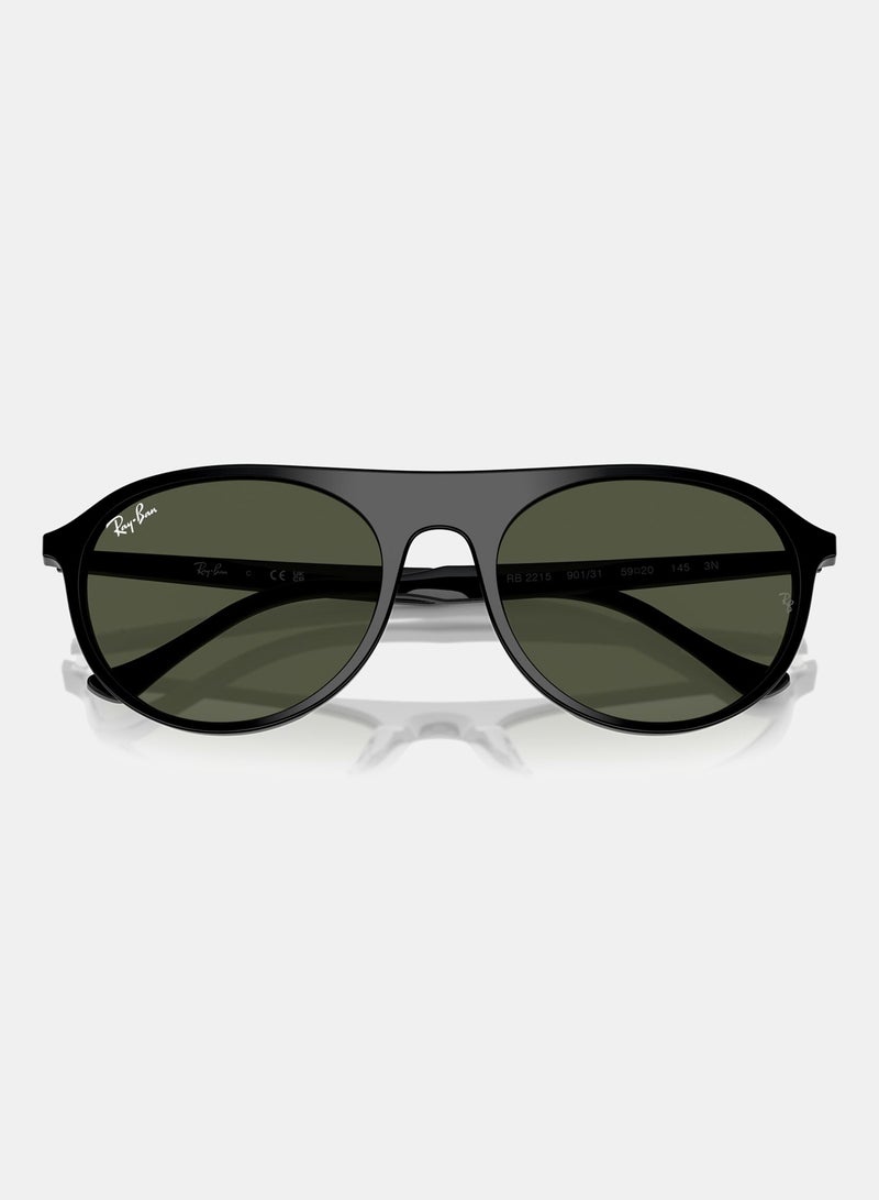 راي بان Unisex Full-rimed Aviator Sunglasses 2215, 56, 901, 31 - Image 5
