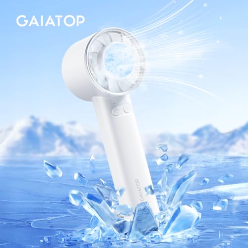 Gaiatop مروحة محمولة صغيرة من Gaiatop، مروحة يدوية قوية، مروحة مكتبية شخصية صغيرة بثلاث سرعات ورياح قوية مع وسادة تبريد بالثلج للتبريد السريع، مروحة USB قابلة لإعادة الشحن للاستخدام الداخلي والخارجي - Image 3
