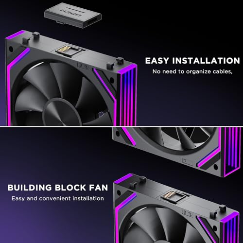 Jungle Leopard Interstellar V2 RS 120mm Case Fan Infinity Mirror Module Daisy-Chain ARGB Fan Triple Pack Suitable PC Cooling Fans 360mm AIO Cooler(Black-3Pack) - Image 5