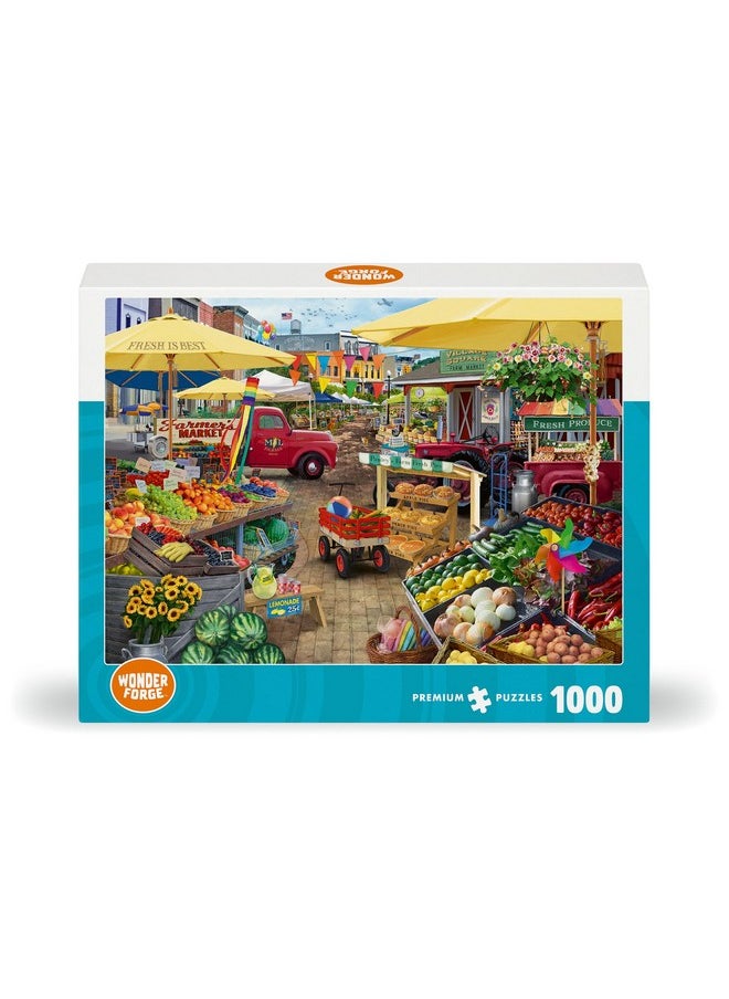 Wonder Forge Wonder Forge Farmer's Market Day 1000 Piece Jigsaw Puzzle for Adults | Unique, Perfectly-Fitting Pieces | Fun, Vibrant Imagery | Amazon Exclusive  - Image 2
