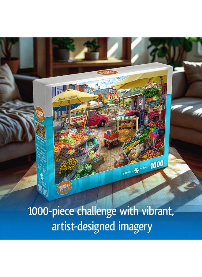 Wonder Forge Wonder Forge Farmer's Market Day 1000 Piece Jigsaw Puzzle for Adults | Unique, Perfectly-Fitting Pieces | Fun, Vibrant Imagery | Amazon Exclusive  - Image 3