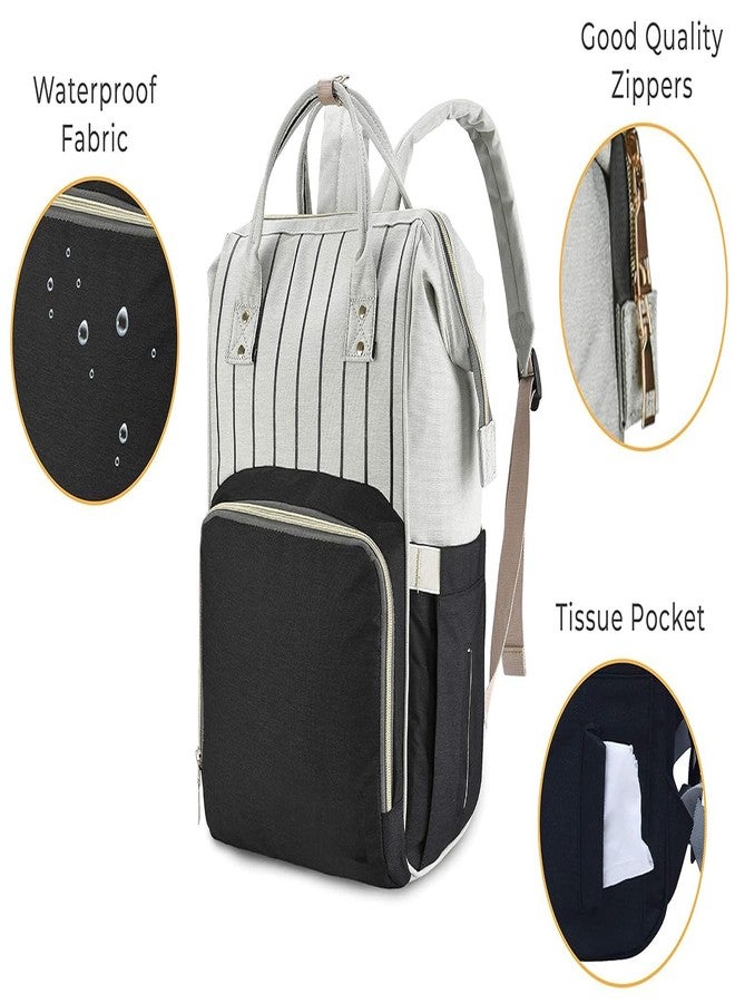Laee cute Diaper Bag for New Born Baby/Diaper Bag for Mothers for Travel with Multi Compartments, Insulated Pockets, Waterproof Diaper Bags (Black) - Image 4