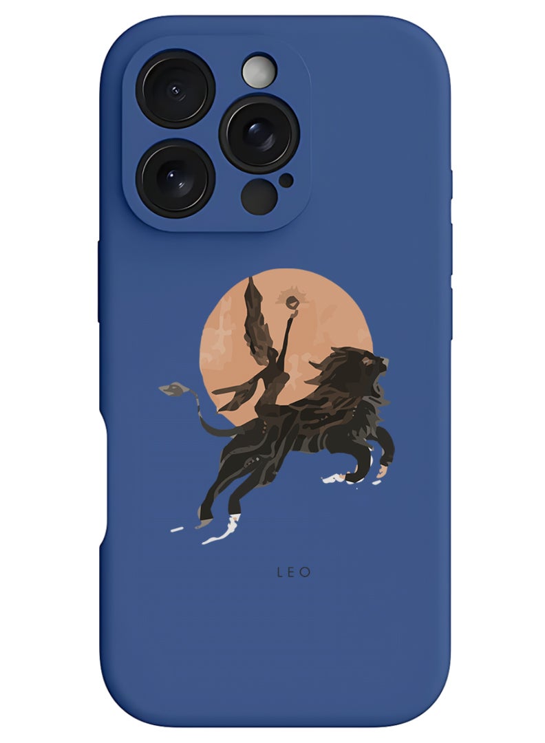 Theodor iPhone 16 Pro Blue Protective Slim Fit Case Liquid Silicone Cover with Full Body Protection Anti-Scratch Shockproof Case For iPhone - Leo-01 - Image 1