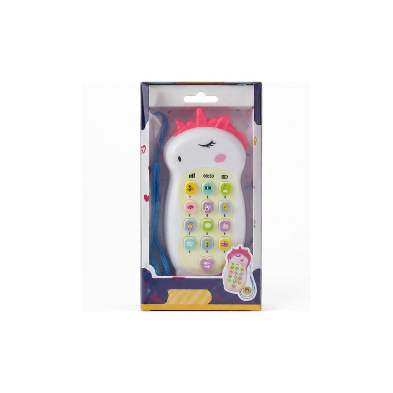 Unicorn Toy Phone for Toddlers 18 Months to 3 Years, Pink Plastic Baby Mobile, Hand-Eye Coordination Learning Toy - Image 2