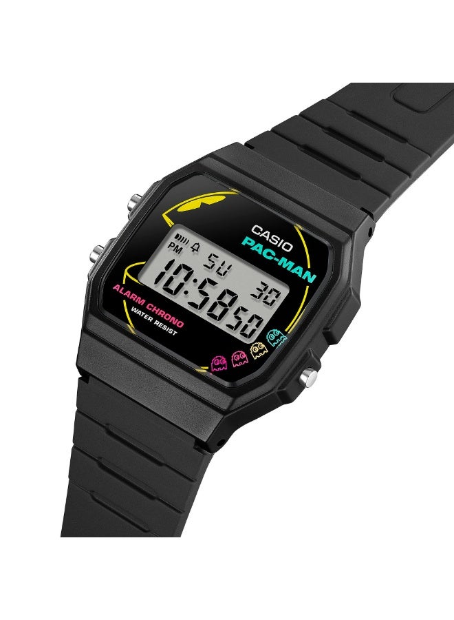 CASIO F‑91WPC‑1ADR Pac‑Man Limited Edition Digital Watch, Bio‑Resin Strap, Black - Image 4