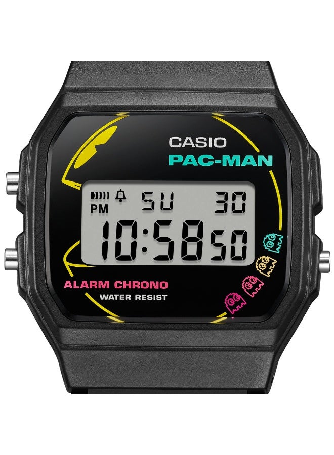 CASIO F‑91WPC‑1ADR Pac‑Man Limited Edition Digital Watch, Bio‑Resin Strap, Black - Image 3