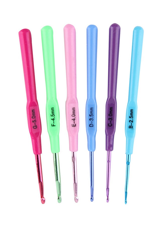 Set of Six Multicolor Crochet Hooks 14 Centimeters - Image 2