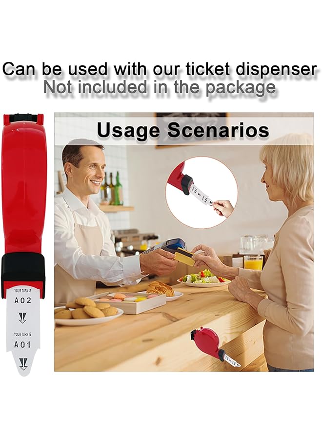 erorex Queue Number Roll Wireless Queue Call System Pager Calling Restaurant Ticket Rolls For Restaurant Waiting System Ticket Dispenser 2000 Tickets Roll 4 Groups Waiting Numbers From A01 E99 - Image 5