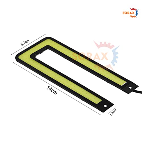 SORAX U Shape COB LED DRL Light White 6000K High Power Brighter Bumper DRL Lights Compatible For All Universal Car (Pack of 2) - Image 4