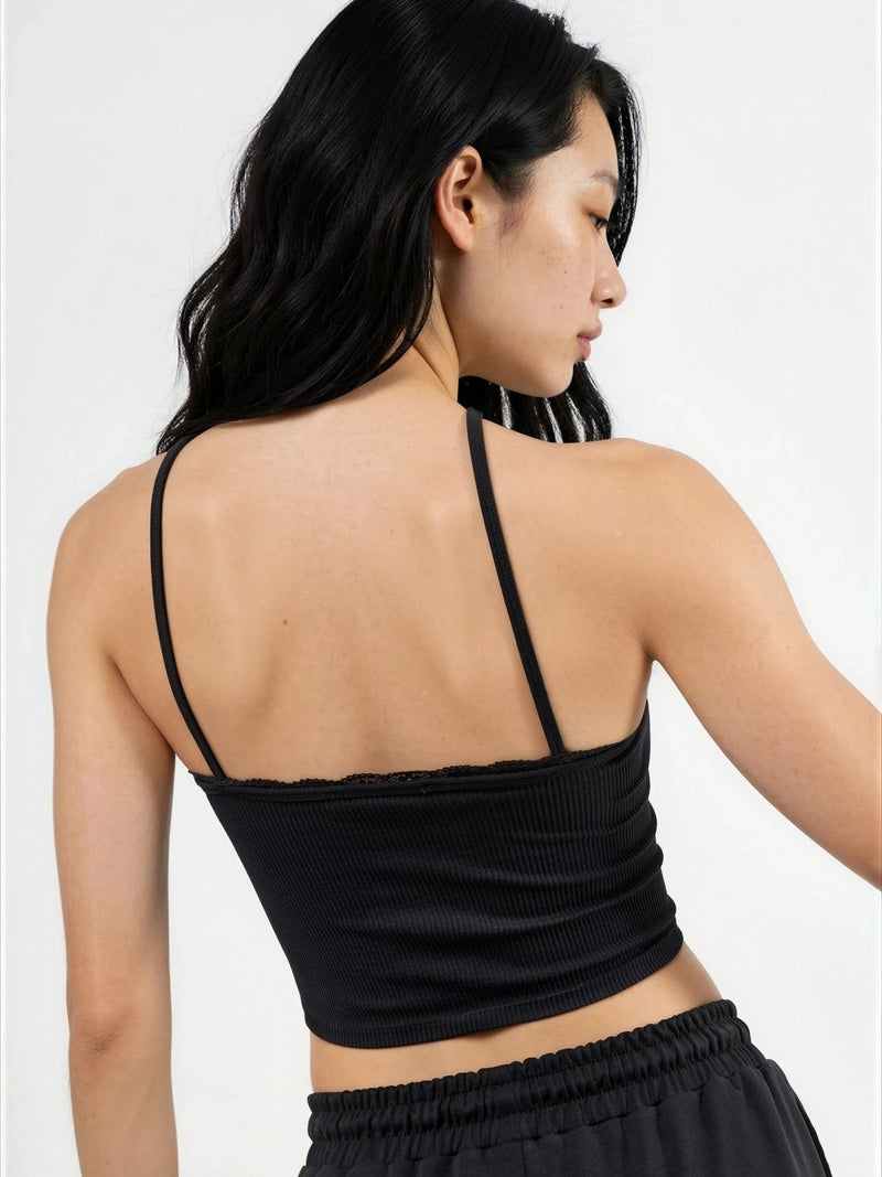 BUSEM Halter Neck Ribbed Crop Top - Image 3