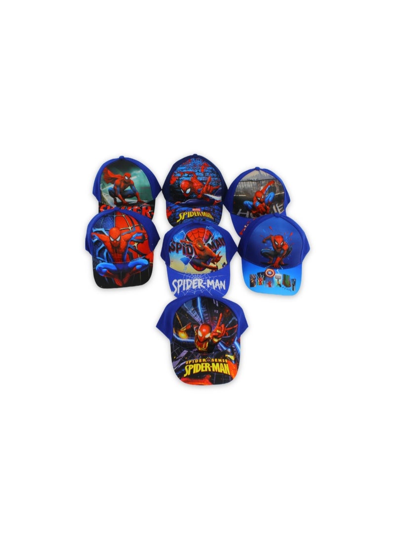 Boys Cap – Blue with Spider-Man Print - Image 1