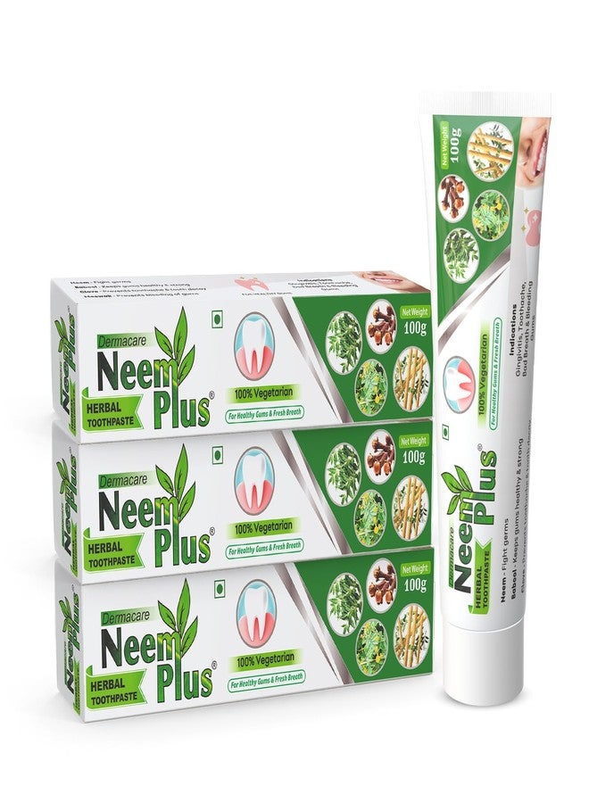 Pil Neem Plus Herbal Dental Gel | Neem toothpaste with Clove, Meswak & Babool | Promotes Fresh Breath & Keep Gum's Healthy (300g, Pack of 3) - Image 1