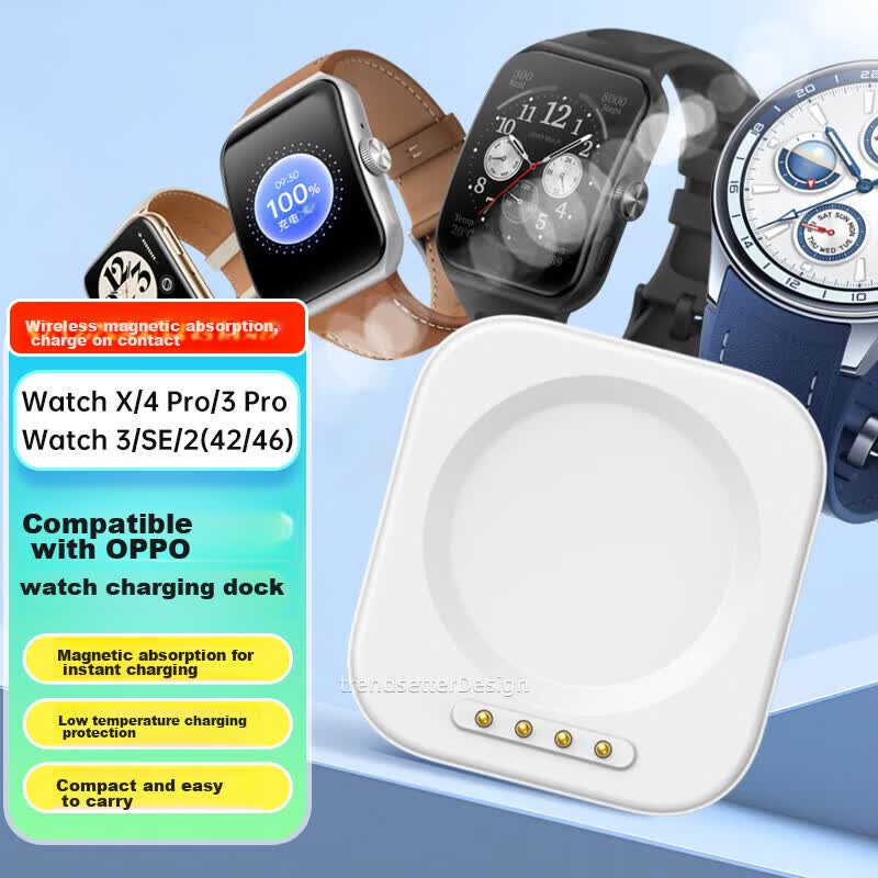 JD Jing Zao Trendsetter Compatible Charging Dock for OPPO Watch, Suitable for Watch 4 Pro/Watch 3/2/SE/Watch X/X2/Mini, Charging Cable for OnePlus 2 Watch, Magnetic Charging Accessory - Image 1