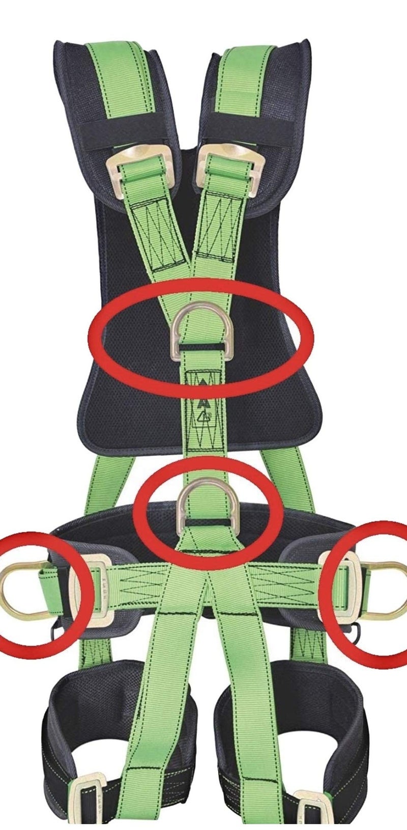 Roshan Freefall Unisex Polyester Full Body Sit Harness Climbing Safety Belt (Green) - Image 5