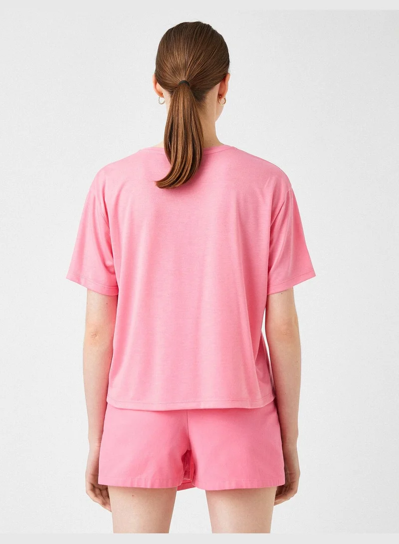 KOTON Printed T-Shirt Crew Neck
