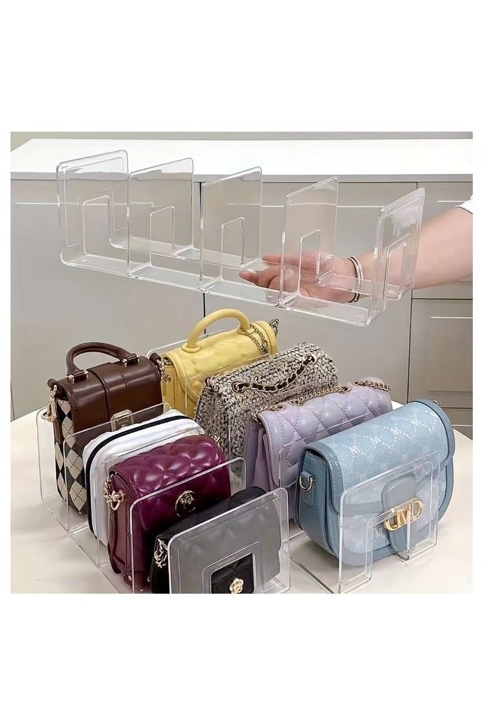 هومستر منظم حقيبة الأكريليك 4 شبكات واضح 2 حزمة، حامل فاصل صندوق شفاف لتخزين وعرض حقيبة اليد، غير ذلك (المنظمات الإضافية) - Image 1