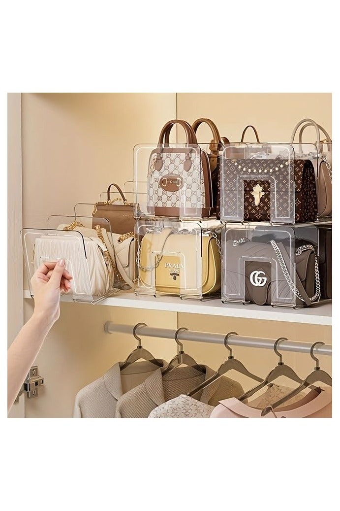 هومستر منظم حقيبة الأكريليك 4 شبكات واضح 2 حزمة، حامل فاصل صندوق شفاف لتخزين وعرض حقيبة اليد، غير ذلك (المنظمات الإضافية) - Image 3