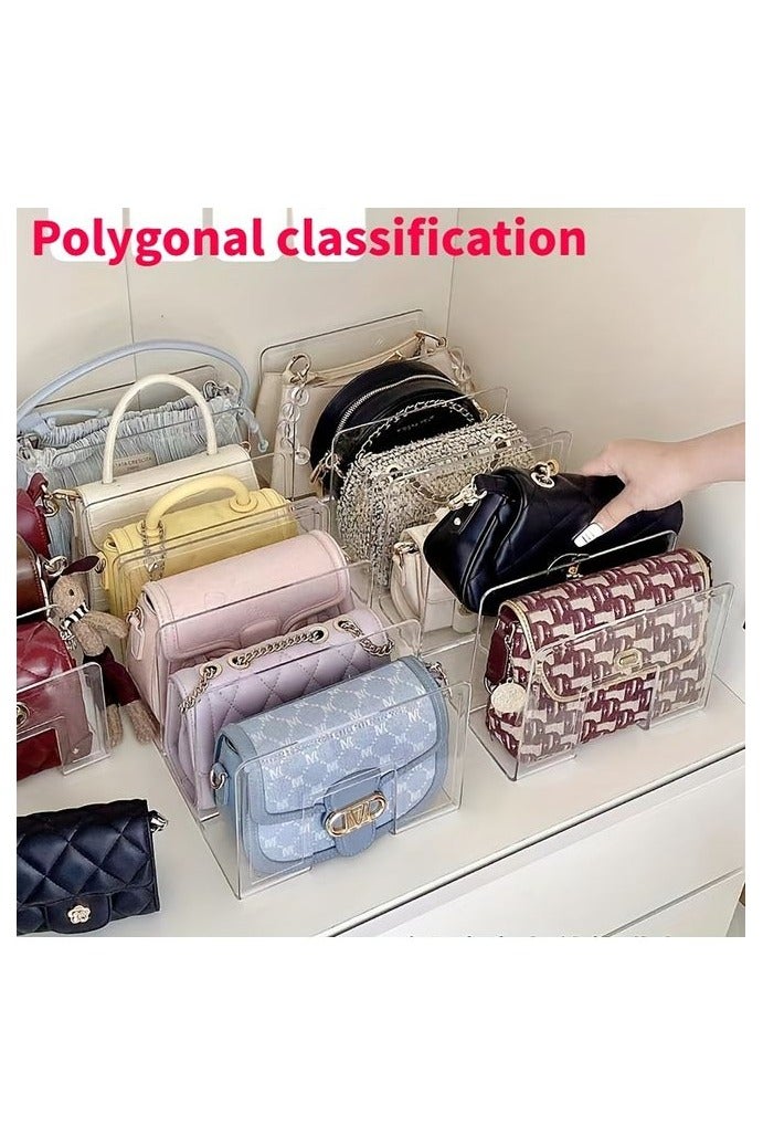 هومستر منظم حقيبة الأكريليك 4 شبكات واضح 2 حزمة، حامل فاصل صندوق شفاف لتخزين وعرض حقيبة اليد، غير ذلك (المنظمات الإضافية) - Image 4