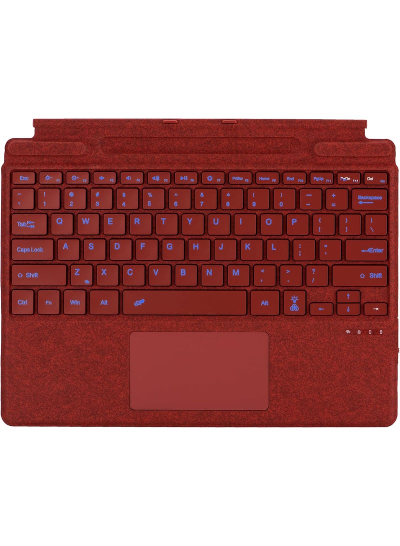 ype Cover for Microsoft Surface Pro 11 / Pro 10 / Pro 9 / Pro 8 / Pro X, 13 inch, Ultra Slim Wireless Bluetooch Keyboard with Touchpad (wine Red with Backlit) - Image 1