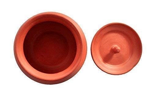 Bhanvi 750ml Unpolished Clay Curd Pot Handi | Dahi Handi | Serving Bowl | Mud/Mitti/Terrocotta Handi | Handmade Yogurt Handi with Lid | Earthen Handi | 750 ml Small Handi for Kitchen with Lid - Image 4