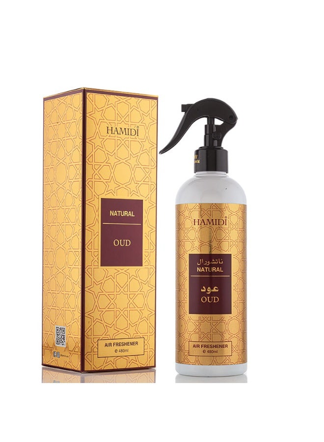 Hamidi Natural Oud Non-alcoholic Home Air Freshener Spray 480ml, Pleasant Scent - Image 2