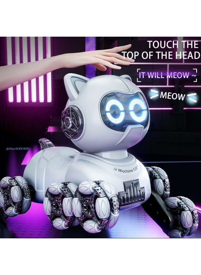 Fully Automatic Intelligent Eight-wheeled Remote-Controlled Robot Cat, 360° Rotation, Multi-terrain Adaptive, Emotion Interaction, Touch Sensing, Children's Science and Technology Toy. - Image 5