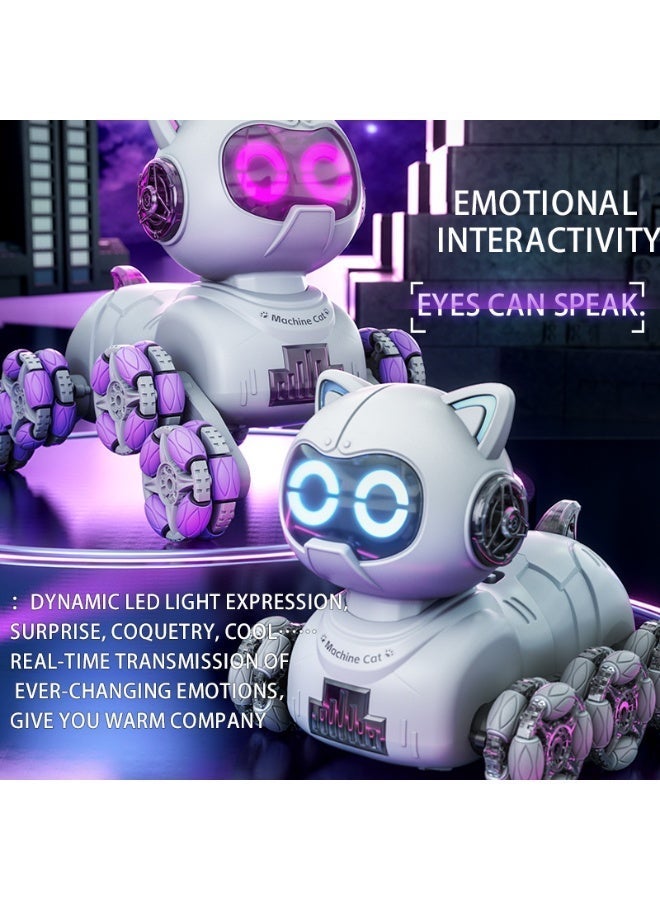 Fully Automatic Intelligent Eight-wheeled Remote-Controlled Robot Cat, 360° Rotation, Multi-terrain Adaptive, Emotion Interaction, Touch Sensing, Children's Science and Technology Toy. - Image 4