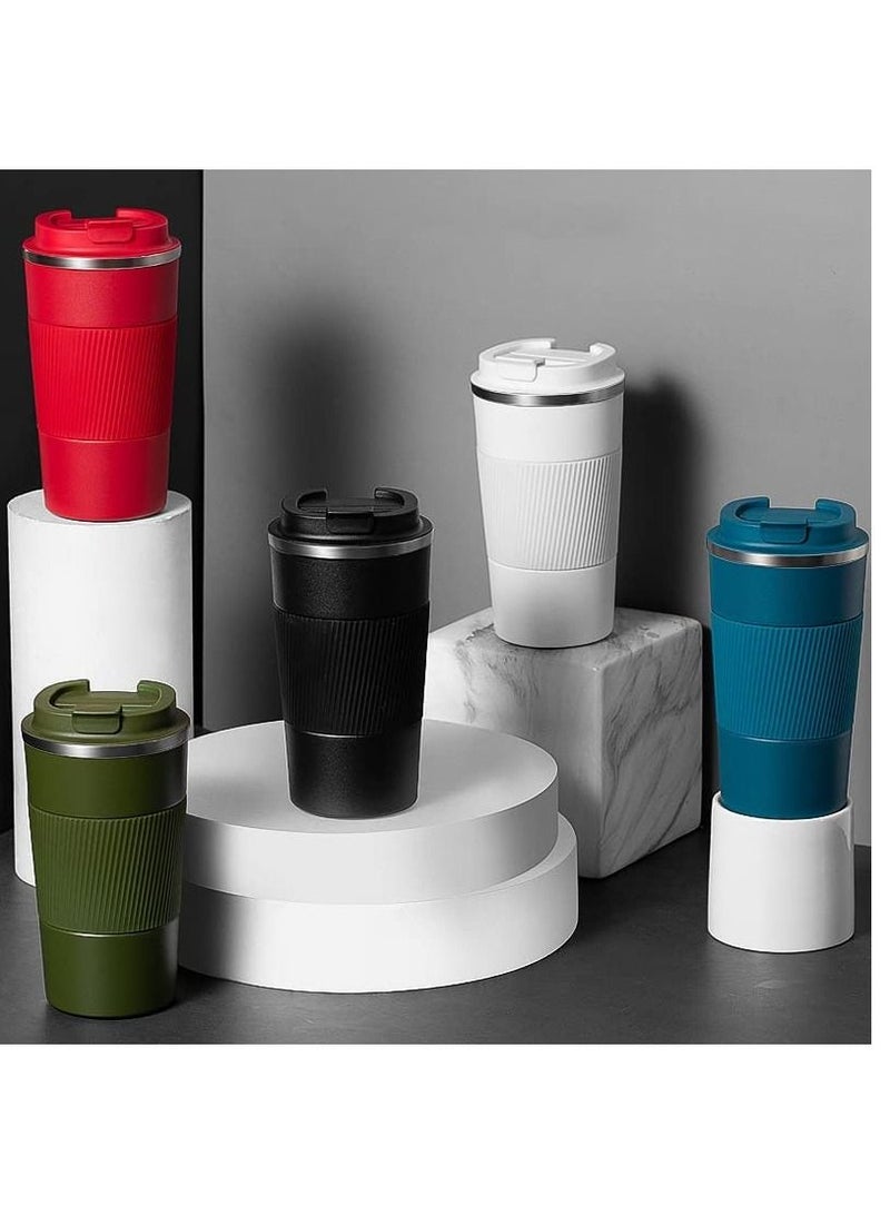 Tumbler Stainless Steel Vacuum Insulated Travel Mug Water Coffee Cup for Home Office Outdoor Works Great for Ice Drinks and Hot Beverage 510ml Red