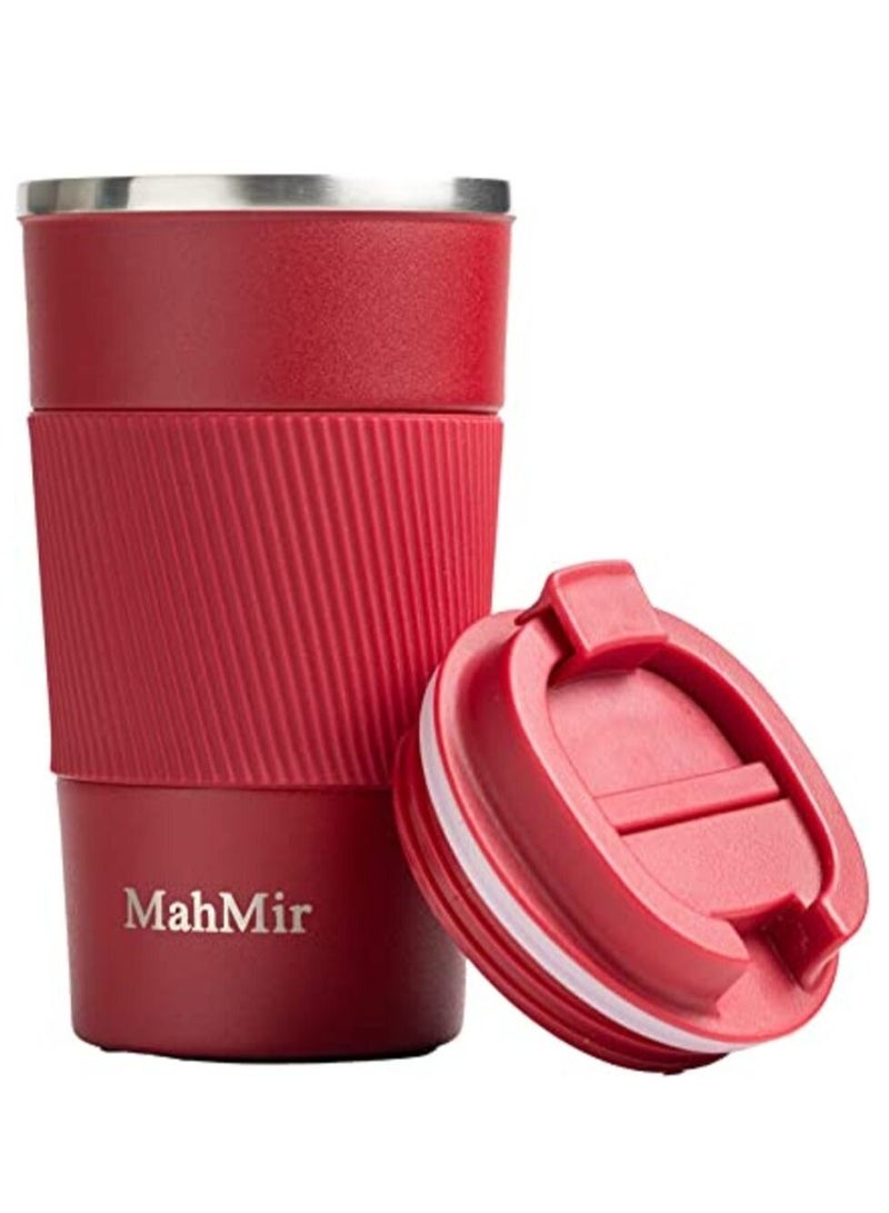 Tumbler Stainless Steel Vacuum Insulated Travel Mug Water Coffee Cup for Home Office Outdoor Works Great for Ice Drinks and Hot Beverage 510ml Red