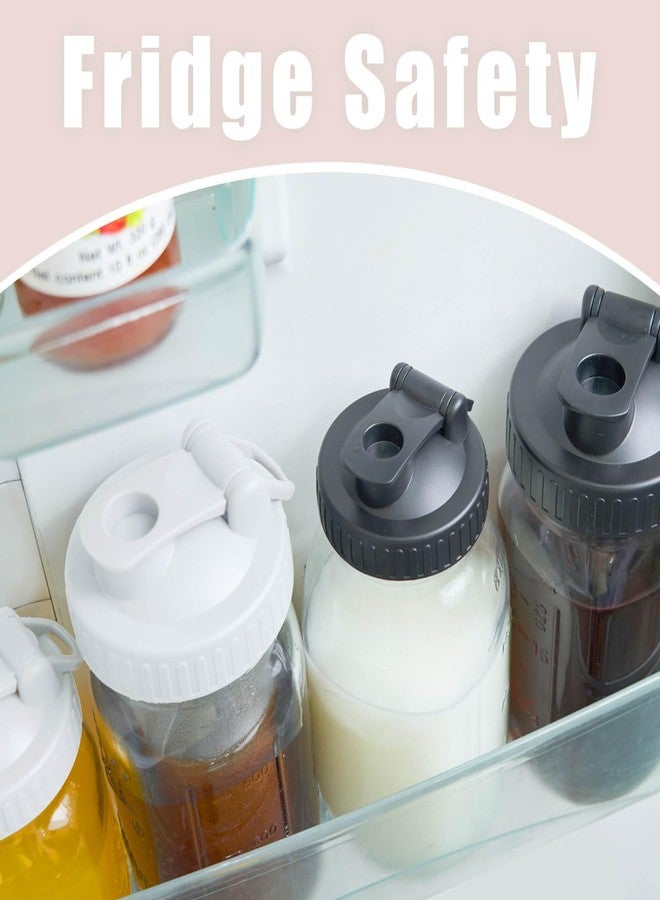 AoeJarry 4 Pack Regular Mouth Mason Jar Pour Spout, Mason Jar Pitcher Lids with Leakproof Airtight Flip Cap, Reusable Plastic Canning Lids for Drinking Salad Dressing Pouring, Ball Jar Lids, Black & White - Image 4
